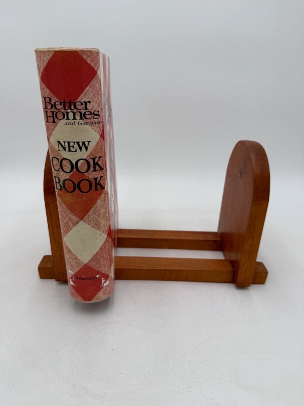 Vintage Wooden Book Holder Stand Desk Shelf Wood KItchen Counter